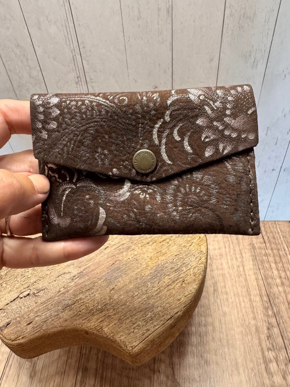 Portland Leather Mini Envelope Wallet SEPIA Leather Wallet FAST SHIP